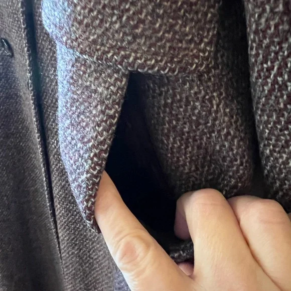 Lorendale Wool Lined Long Maxi Coat Vintage Heavy Purple Gray White Blend NICE - Picture 6 of 16